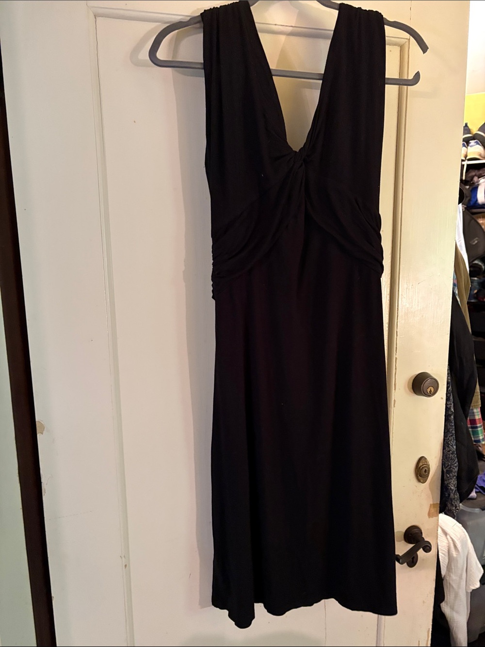 Theodora Black Sleeveless V-Neck Maxi Dress